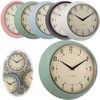 LS-LebenStil Vintage Metal Wall Clock Leaf Green 23 cm Kitchen
