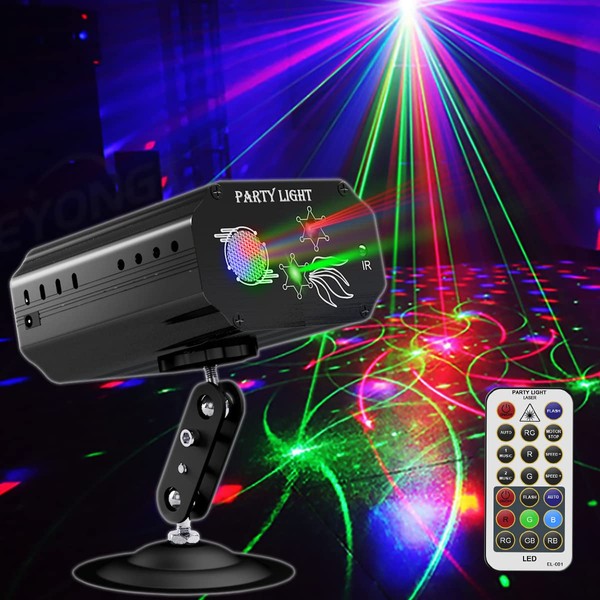 Party Lights,Disco Lights,Dj Lights Strobe Stage Lights Rave Lights Sound Activated Multiple Patterns Projector with Remote Control for Parties Bar Birthday Wedding Holiday Xmas Christmas Decoration