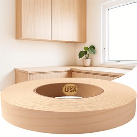 Edge Supply Maple Pre-Finished 3/4 in x 25 ft Roll with a Clear Lacquer UV Finish – Pre-Glued Iron On Real Wood Veneer Edging – Edge Banding Tape with Hot Melt Adhesive, Ideal for Furniture & DIY.
