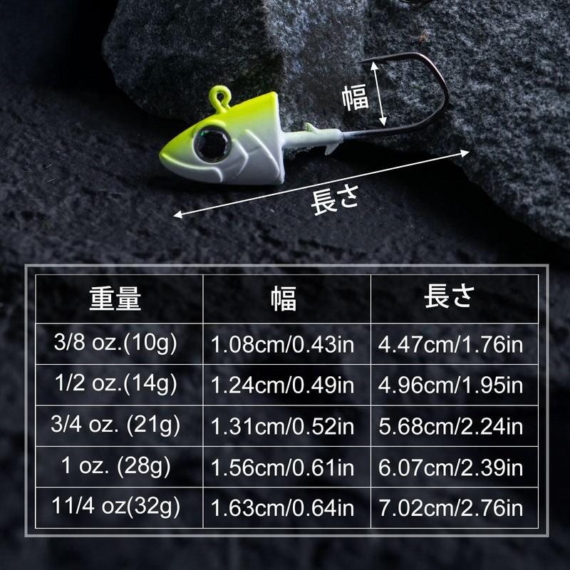 Goture Jig Heads, Jig Heads, 5 Colors, 0.5 oz (14