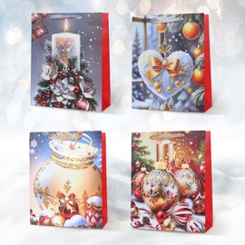 Seamoy Christmas Gift Bags Bulk with Tissue Paper, Large Gift wrapping bags with Tissue paper (LAN-L-13 * 10 * 4-4PCS)