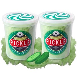 CHOCOLATE STORYBOOK Gourmet Flavored Cotton Candy – Unique Idea for Holidays, Birthdays, Gag Gifts, Party Favors (Pickle, 1.75 oz, 2-Pack)