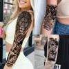 20 Sheets Extra Large Tiger Full Arm Temporary Tattoos For