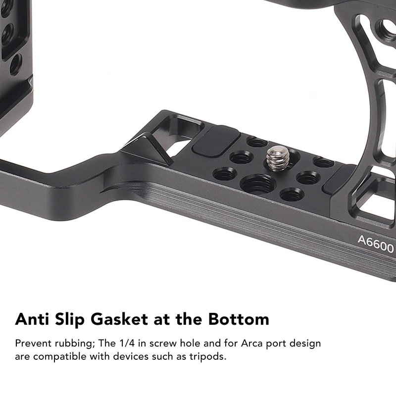 Camera Cage with Cold Shoe Interface Anti Slip Gasket Aluminum