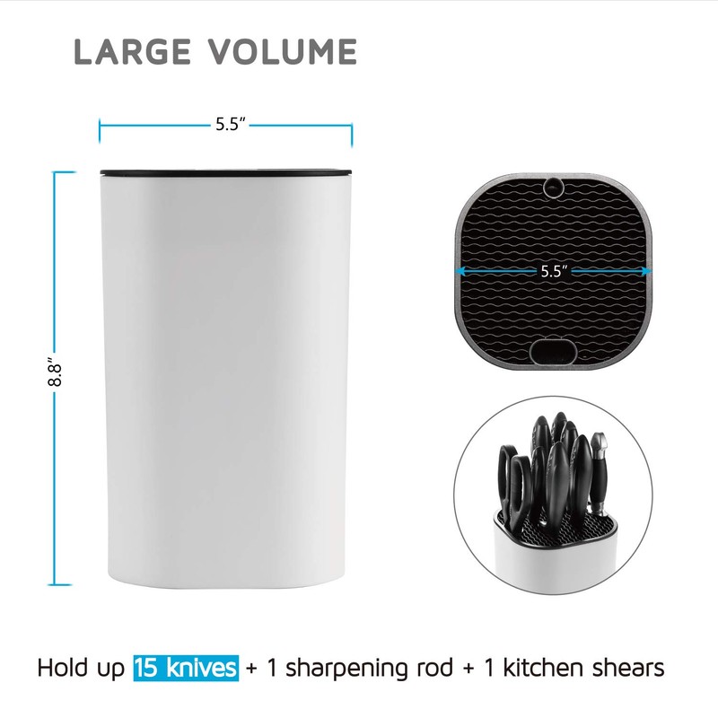 Universal Knife Block for Kitchen, WELLSTAR Knife Holder without Knives,