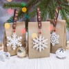 LIHAO Pack of 24 Snowflake Pendants Wooden White Christmas Tree