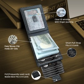 ECOZATU Slim Minimalist Wallet for Men- Money Clip Wallet | Bifold Men Wallets | RFID Blocking Wallet | Genuine Leather Wallets for Men | 12 Card Holder Mens Wallet | Mens Front Pocket wallet