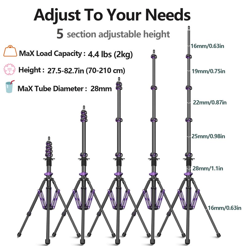 FreeSea Aluminum Photography Light Stand, 20" Foldable Flip Locks Tripod