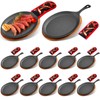 Lallisa 12 Sets Cast Iron Fajita Plate Set Fajita Plate