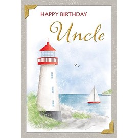 Piccadilly Greetings Birthday Card Uncle Lighthouse - 7 x 5 inches