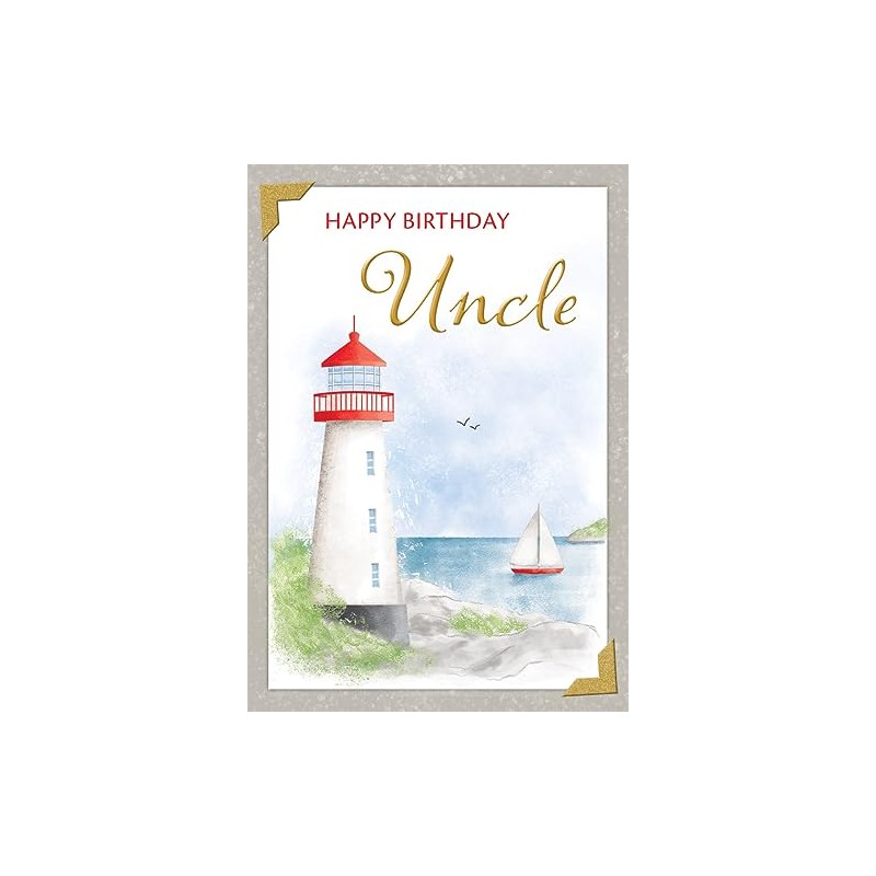 Piccadilly Greetings Birthday Card Uncle Lighthouse - 7 x 5
