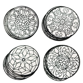 S&S Worldwide Velvet Art Mandalas to Color, 10 each of 4 Designs, Classically Detailed Designs, Color with Markers or Colored Pencils, 9" Diameter Cardstock Pack of 40.