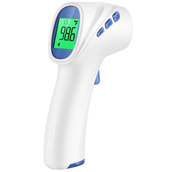 Forehead Thermometer for Adults and Kids, Digital Infrared Thermometer Gun with Fever Alarm, Fast Accurate Results, Easy for All Ages