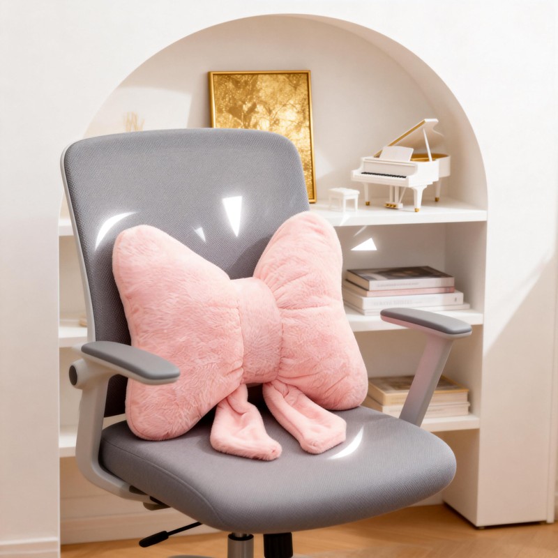 2Pcs Purple Bow Pillow, Throw Pillows Soft Bow Decorative Pillows,