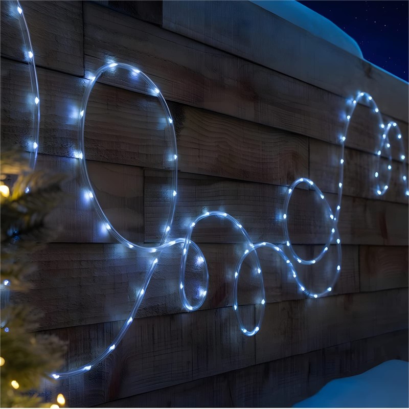 ANJAYLIA Solar Outdoor Rope Lights, 66FT 200 LED Solar Powered