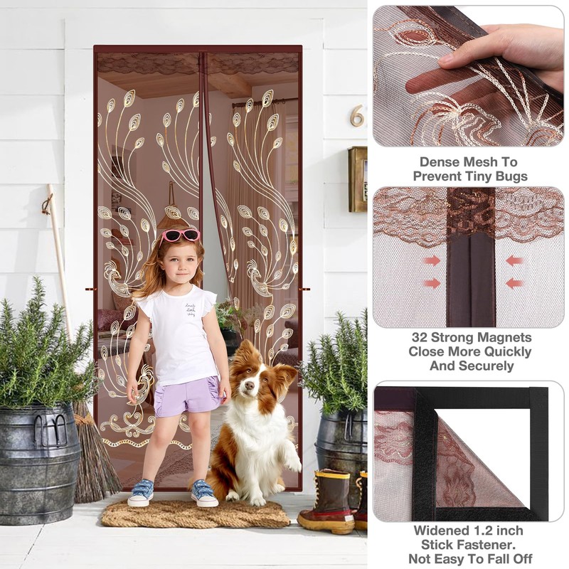 Magnetic Screen Door for Sliding Doors - Front, Back Patio,