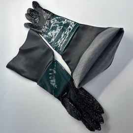 Peakloong Blast Rubber Gloves for Sandblasting Sandblaster Sand Blast Cabinet Sandblasting Gloves SandBlaster Replacement Parts Accessories 23.6 Inch