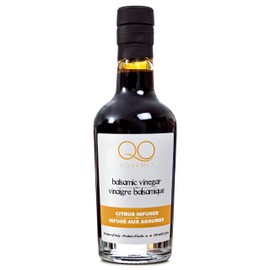 QO Gourmet Thick Flavored Aged Dense Balsamic Vinegar | High Density CITRUS Infused Italian Vinegar | 250ml/8.45 fl.oz.| All Natural | Produced & Bottled in Modena, Italy