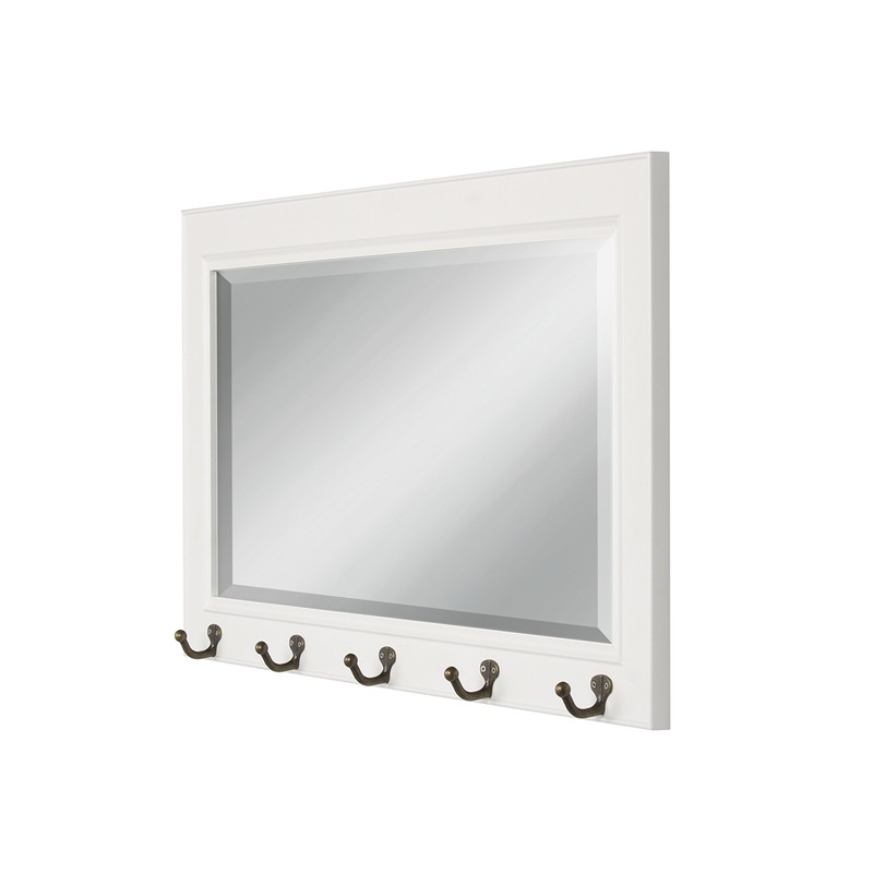 DesignOvation Kate and Laurel Pub Mirrors with 5 Metal Hooks,