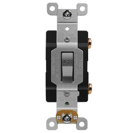 ENERLITES 20 Amp Toggle Light Switch, Single Pole, 20A 120/277V, Grounding Screw, Commercial Grade, UL Listed, 81201-GY, Gray