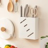 Wall Mounted Knife Holder Kitchen Stainless Steel Multifunctional Storage Rack