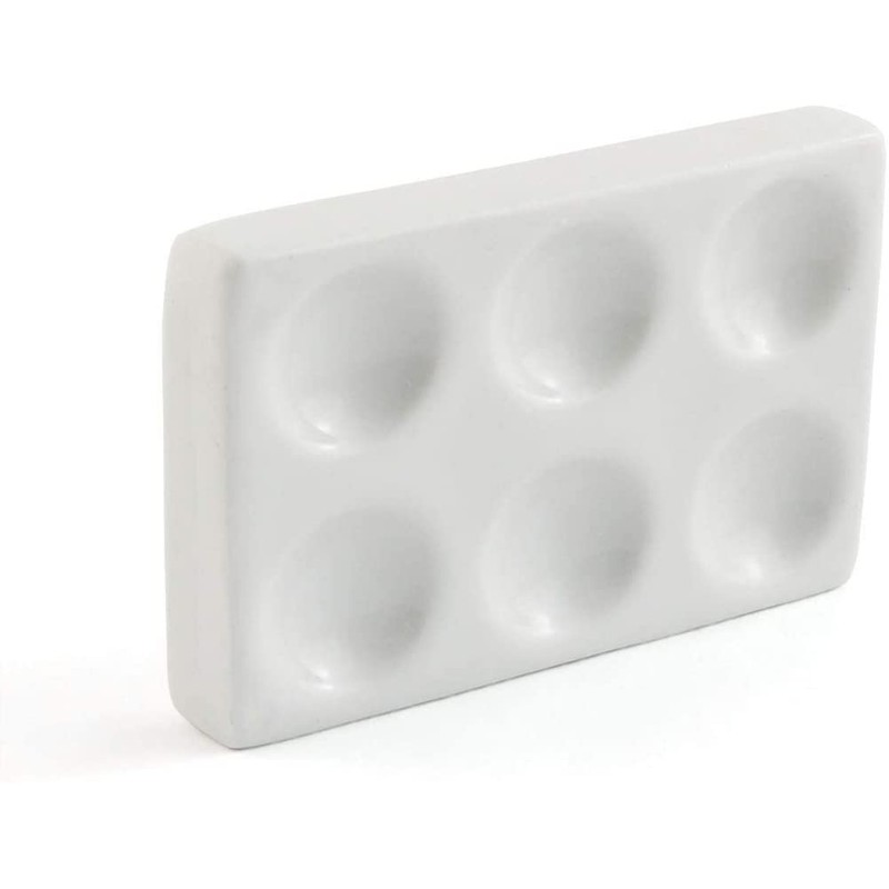 1PC White Porcelain Spot Plate 6 Wells Laboratory Spotting Reaction