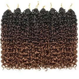 YXCHERISHAIR 8 Packs Curly Crochet Hair GoGo Curl Crochet hair for Women Deep Wave Braiding hair,Synthetic Bohemian Crochet Braid Water Wave Crochett hair Extensions (18inch,C16)