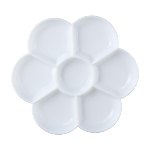 HomeSoGood 7-Well Flower Mixing Imitation Ceramic White Artist Paint Palette