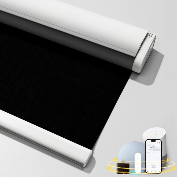 Motorized Blinds with Remote,100% Blackout Smart Blinds for Window Cordless