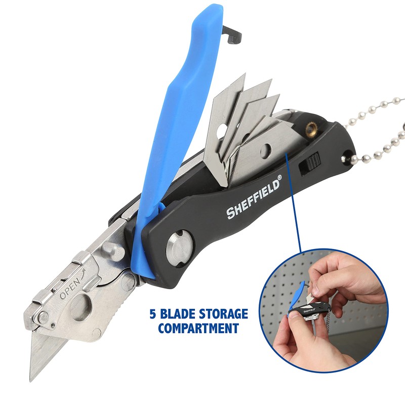 Sheffield Mini Box Cutter, Mini Utility Knife Aluminum Handle, Accepts