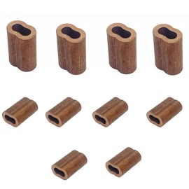 Unbranded 3/8" Wire Rope Sleeve,Cable Crimp Ferrule, Copper Gritted Crimping Sleeve 10 PC