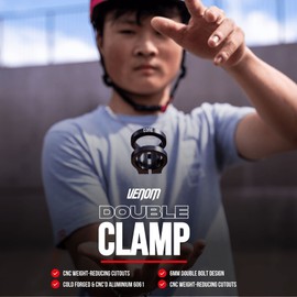 CORE Venom Stunt Scooter Clamp Super Lightweight 2x Bolt Scooter Clamp for Kids Stunt Scooters, Kids, Teenagers and Adults, Oversized including Shim for HIC & IHC Kick Scooters - Black (2 Colours)