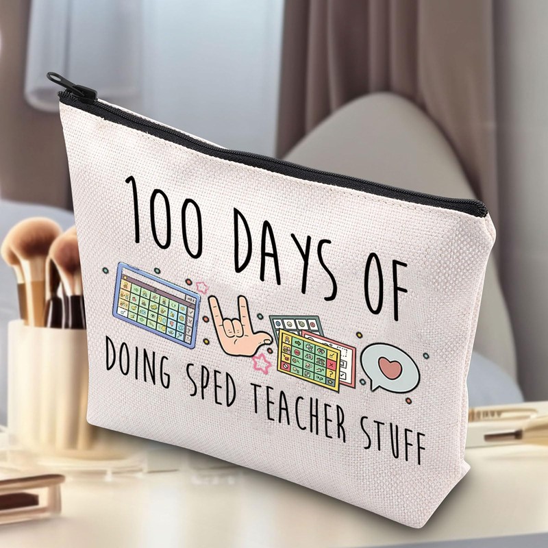 Make-up-Tasche mit Reißverschluss, Aufschrift "100 Days Sped Teacher", Sped UK