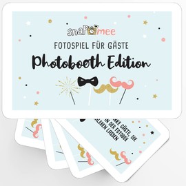 Fotospiel snaPmee Wedding Photo Box - 50 + 4 Photo Tasks - Game for Guests and Bride and Groom - Prop, Accessory, Photo Booth Accessories