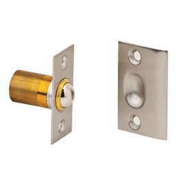 SCHLAGE Ives by Schlage 347B15 Schlage Dual Adjustable Ball Catch, 2-1/8 X 1-3/8 in Strike, 7/8 X 1-1/4 in Bore, Satin Nickel