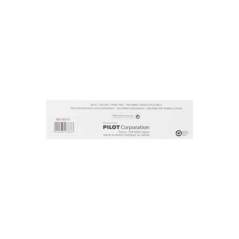 Pilot BLS-G2-7-L Refill Pen for G-2 Gel 07 Blue (Pack