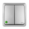 ELEKTRO-PLAST BERG Surface-Mounted Double Switch Double Switch Silver Compact