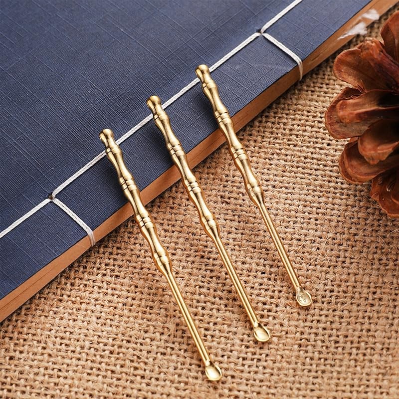 SHIDXIB 5Pcs Double-use Copper Ear Picks Brass Ear Picks Ear