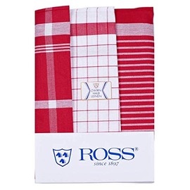 Pack of 3 Twine-HL Tea Towels Size 50 x 70 cm in 6 Colours (1 = Red)