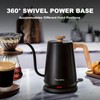 Nueve&Five Gooseneck Electric Kettle with Thermometer， Black Electric Kettle 1L