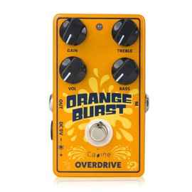 Caline CP-516 Orange Burst Overdrive Guitar Effect Pedal True Bypass Design White Knobs
