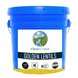 Golden Lentils | 25 LBS | Emergency Food Storage Bucket | Non-GMO | Vegan | Bulk