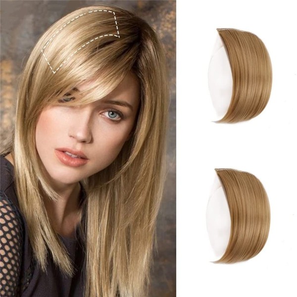 2 x Thick Hairpieces Clip-In Hair Extensions Synthetic Invisible Seamless Hair Pads Adding Extra Hair Volume Clip In One Piece Hair Extension Hair Topper for Thinning Hair Women