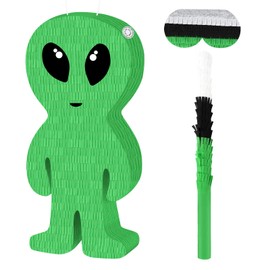 15Inch Moon Pinata Foil Silver Pull String Pinata with Stick & Blindfold for kids Birthday, Baby Shower Gender Reveal Party Decorations