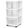 Homz Plastic 3 Drawer Medium Home Storage Container, Clear Drawers