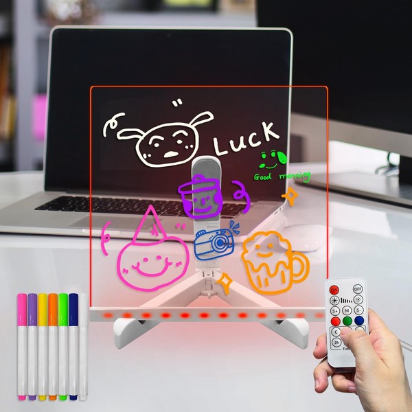 Laysinly Acrylic Message Dry-erase Board Light Up Stand, 20 x