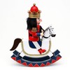 Dekohelden24 Wooden Nutcracker King on Rocking Horse in Red/White, 30