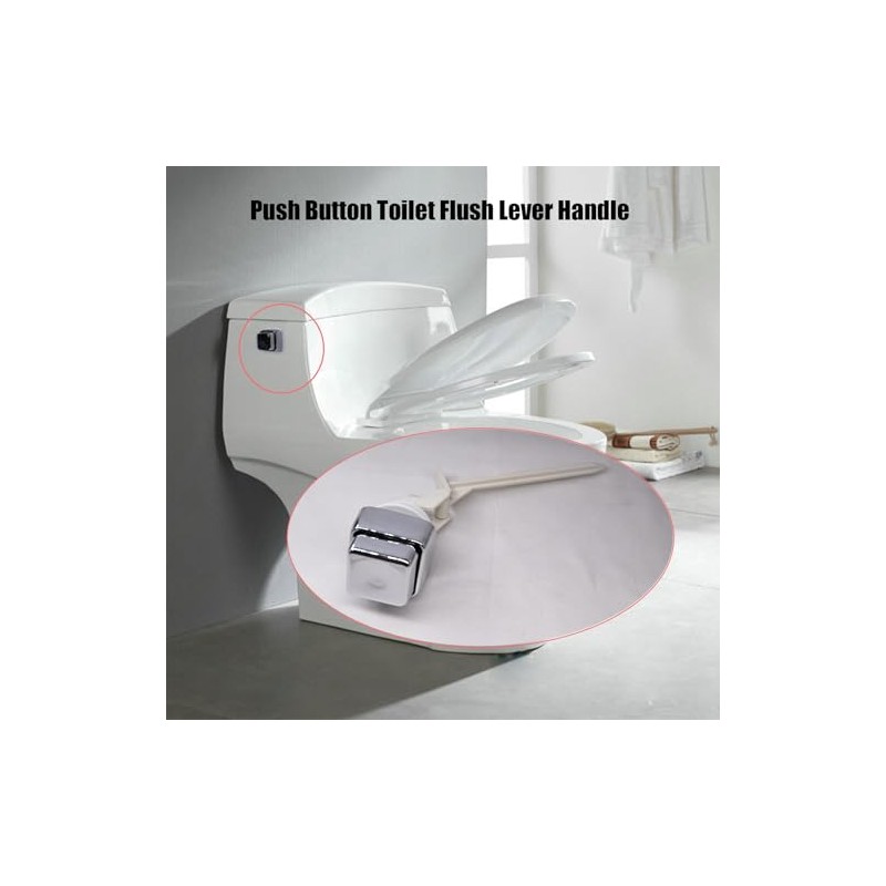 Toilet Handle Tank Flush Lever,Push Button Toilet Tank Handle Replacement