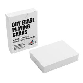 Apostrophe Games Dry Erase Blank Playing Cards w/Box, Poker Size - 2.5" x 3.5", 45 Reusable Cards, Flashcards, Board Game & Note Cards