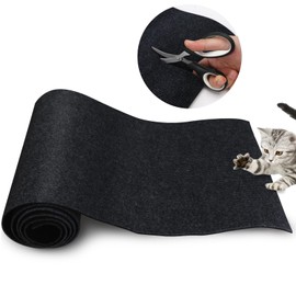 XUYEDOGLSH Cat Scratch Mat，Cat Scratch Carpet Trimmable Self-Adhesive Cat Scratch Pad,Decorative Cat Tree Shelf，Cat Wall，Cat Scratching Post,Cat Couch Protector 78.7"x15.8"(Black)